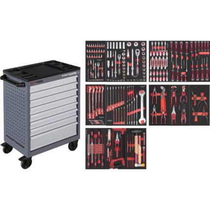 KRAFTWERK BT700 Werkstattwagen – 236-tlg., 8 Schubladen, Made in Germany, mit 7 Jahren Garantie - KW-102.470.509